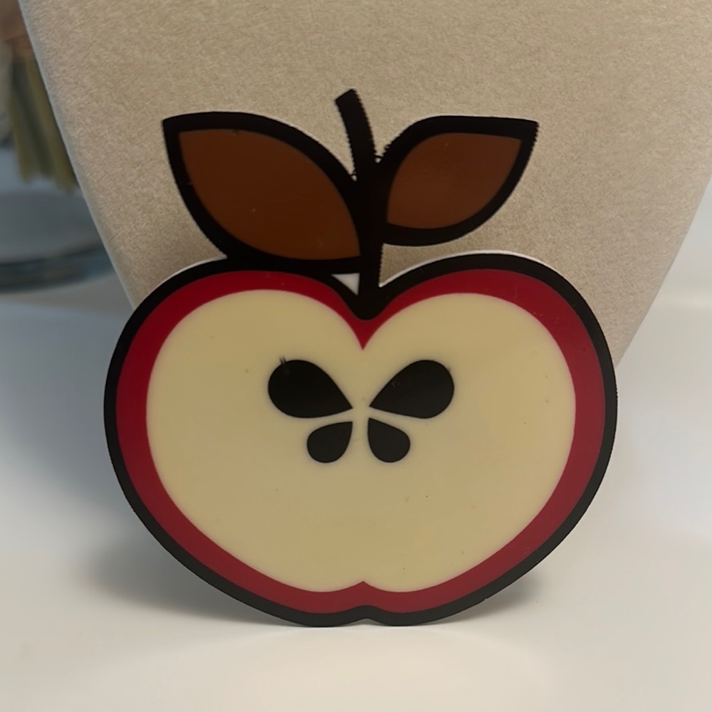 Mango Red and Cream Apple Brooch